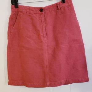 L.L. Bean Women Skirt Size 10 Linen Aline Zip Button Front, 5 Pockets, Short. 